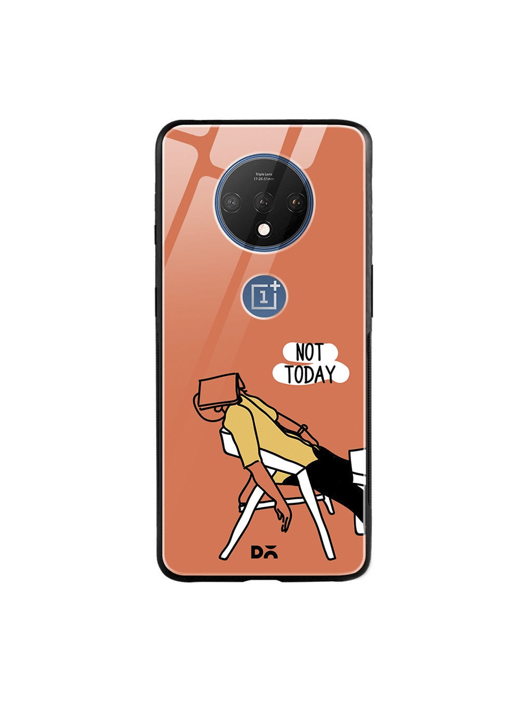 

DailyObjects Orange & Yellow Not Today OnePlus 7T Glass Mobile Cover