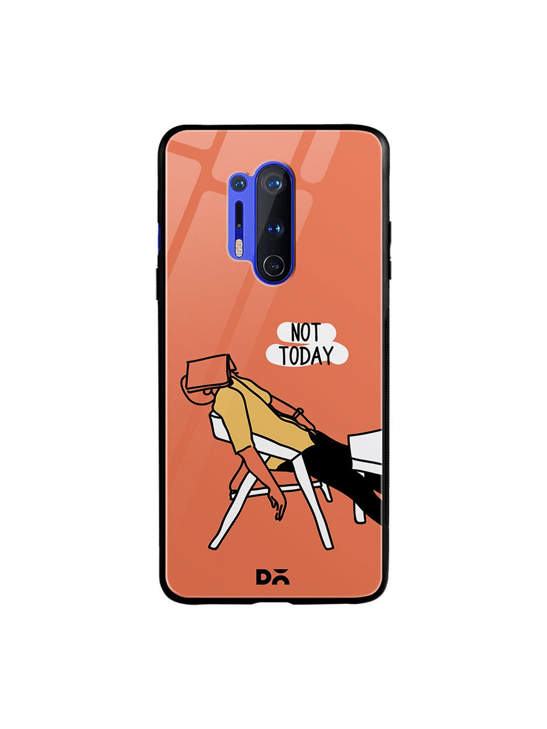 

DailyObjects Orange & Yellow Not Today OnePlus 8 Pro Glass Mobile Cover