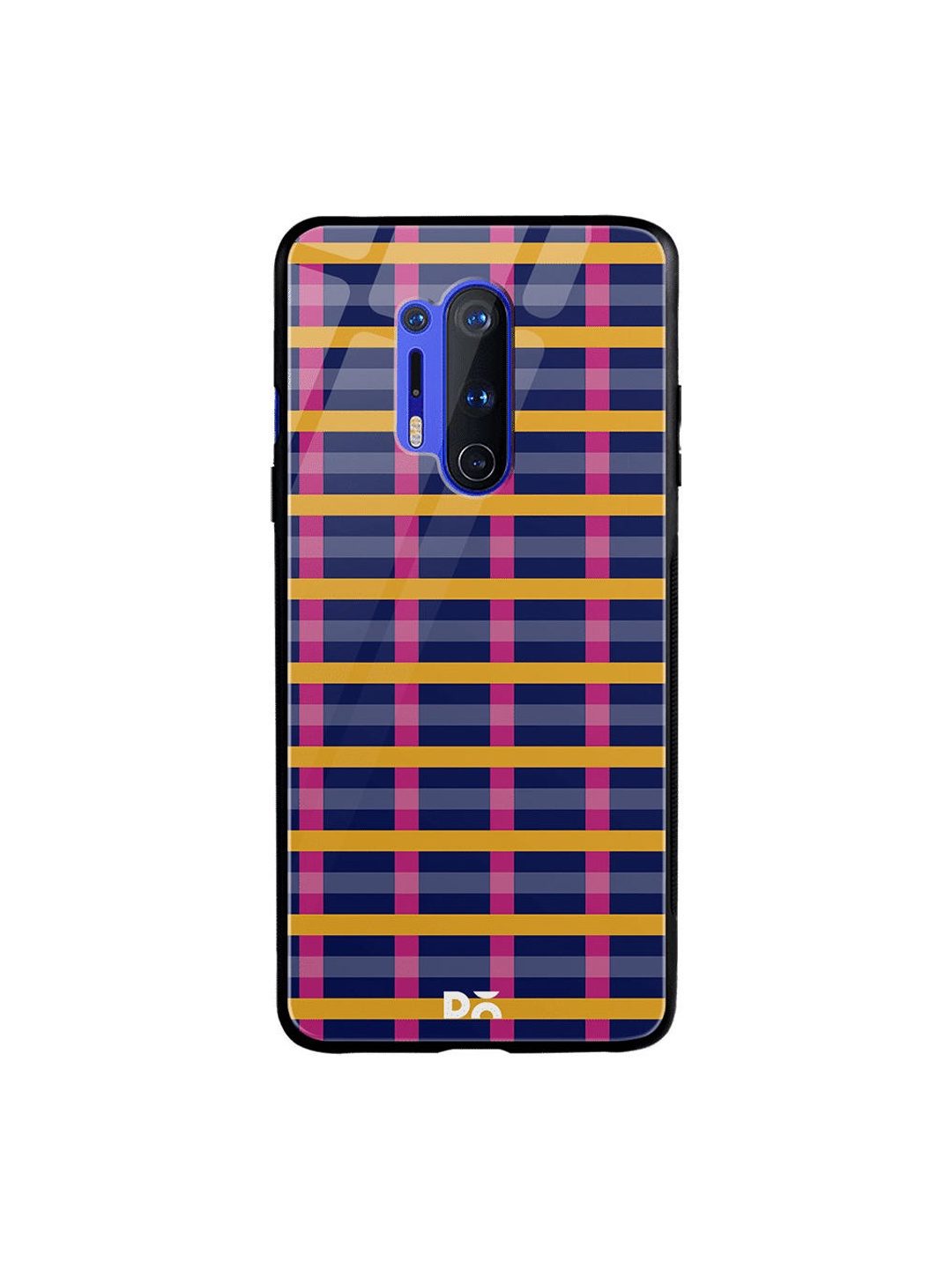 

DailyObjects Navy Blue & Pink Multi pipes OnePlus 8 Pro Glass Case