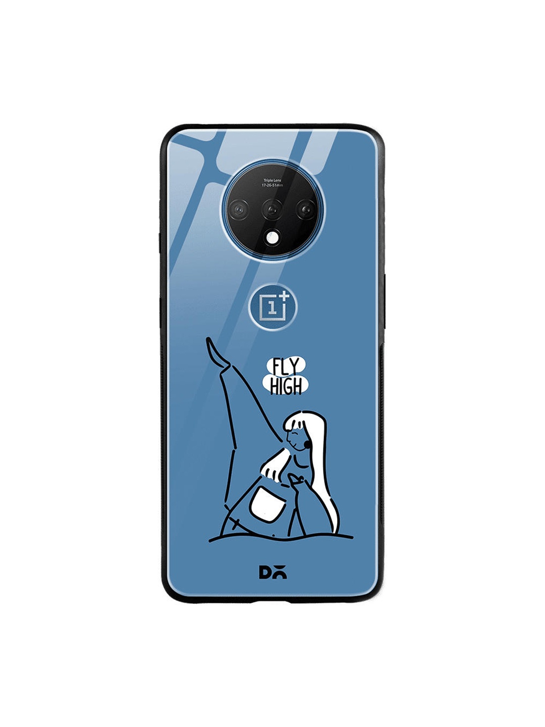 

DailyObjects Blue & White Flying High Printed OnePlus 7T Glass Case