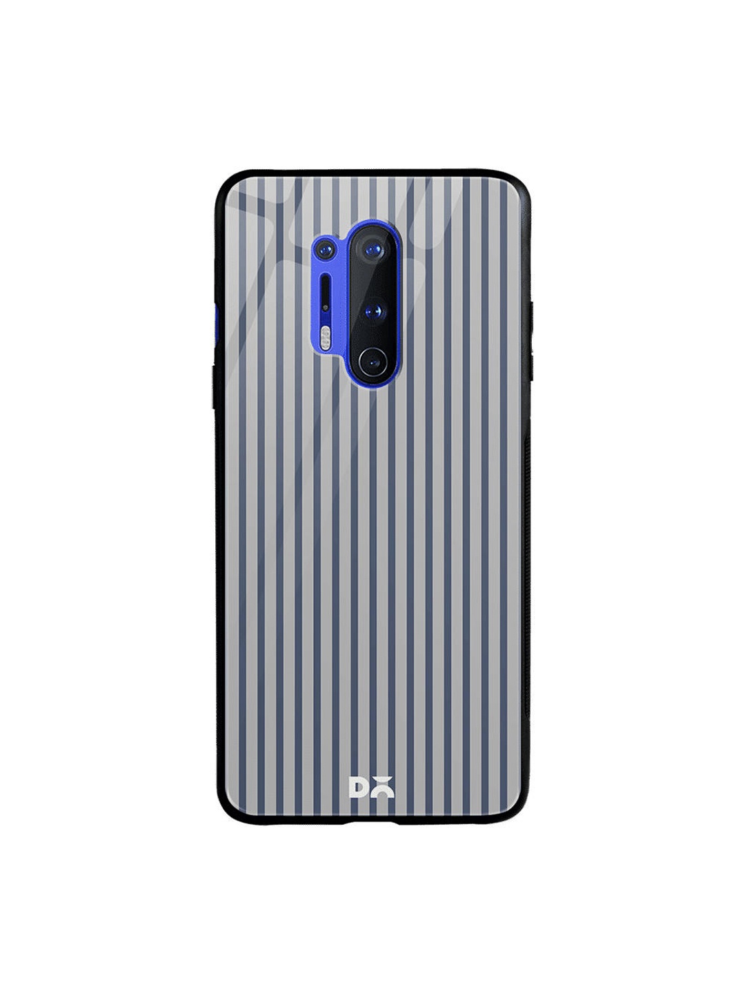 

DailyObjects Grey & Blue Striped OnePlus 8 Pro Glass Case