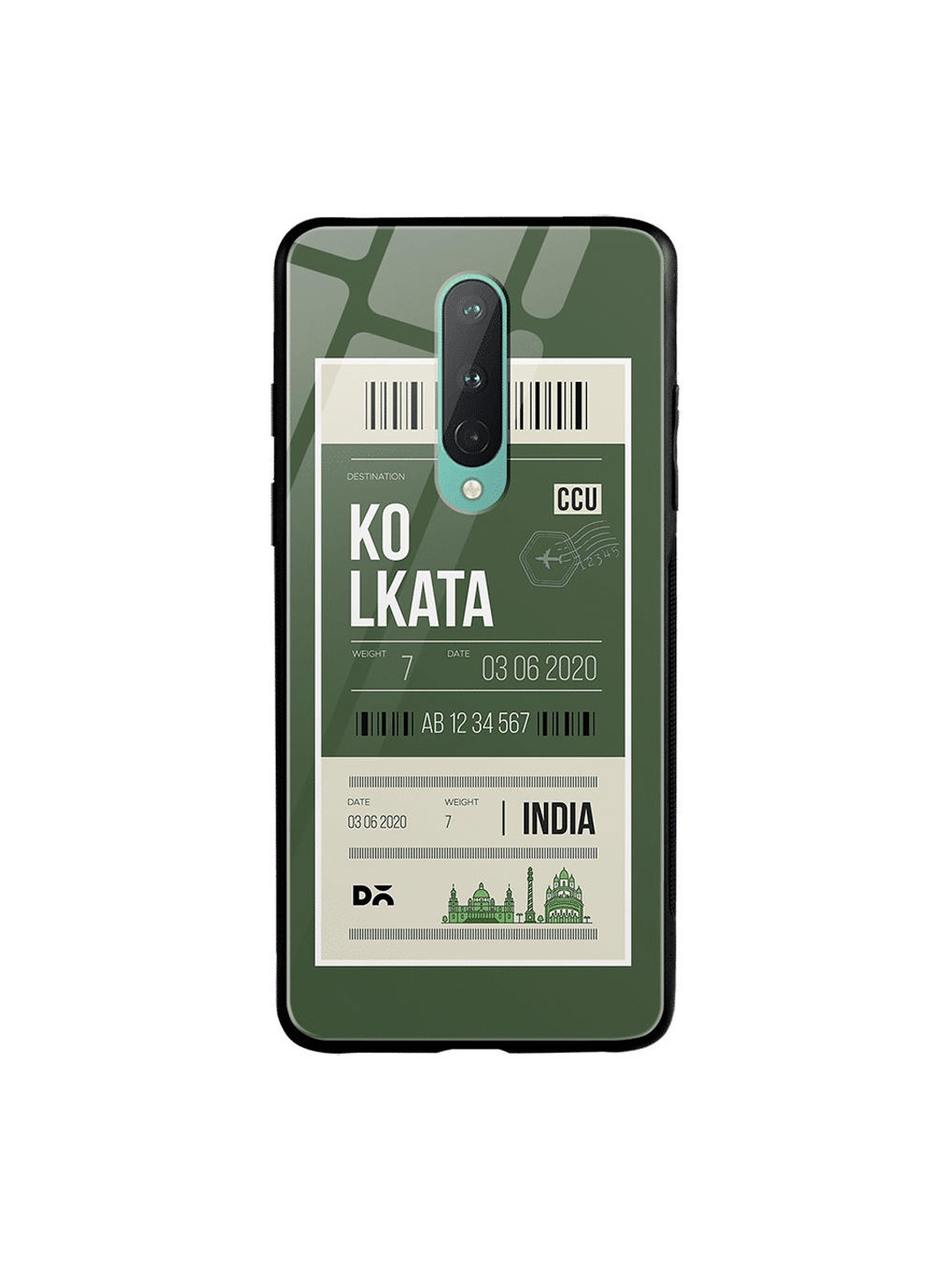 

DailyObjects Olive Green & White Kolkata City Tag OnePlus 8 Glass Mobile Case