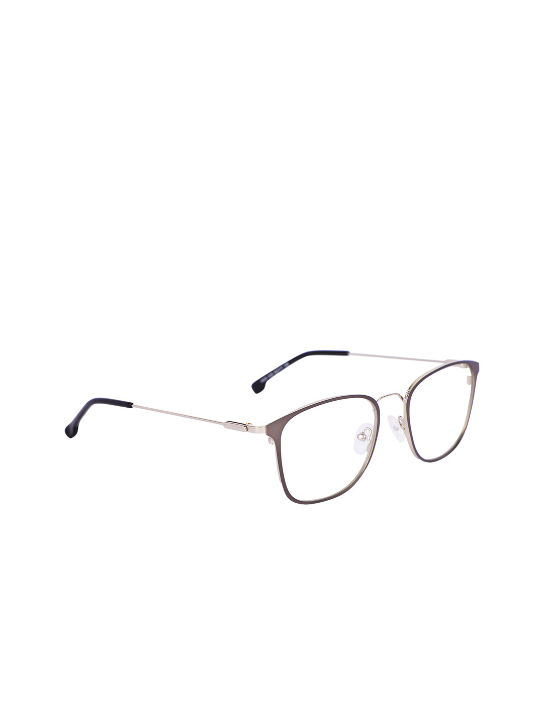 

MARC LOUIS Unisex Black & Silver-Toned Solid Full Rim Square Frames ML192G C05 52 FR