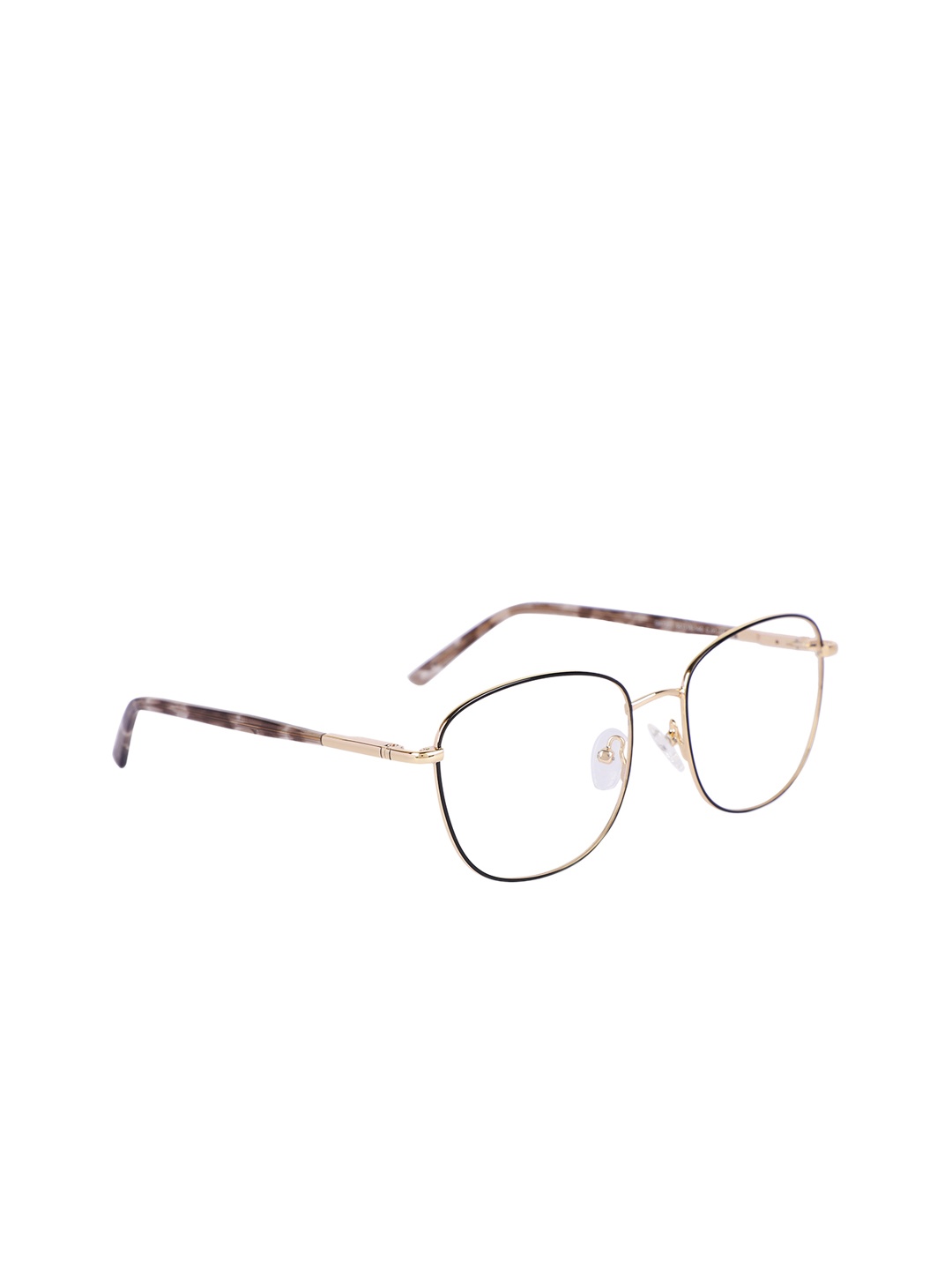 

MARC LOUIS Unisex Black & Gold-Toned Abstract Full Rim Square Frames MLGK7251 C02 54 FR