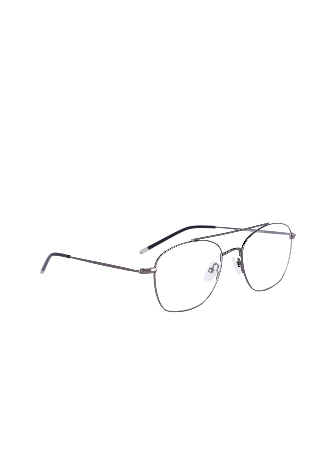 

MARC LOUIS Unisex Gunmetal-Toned Solid Full Rim Square Frames, Metallic