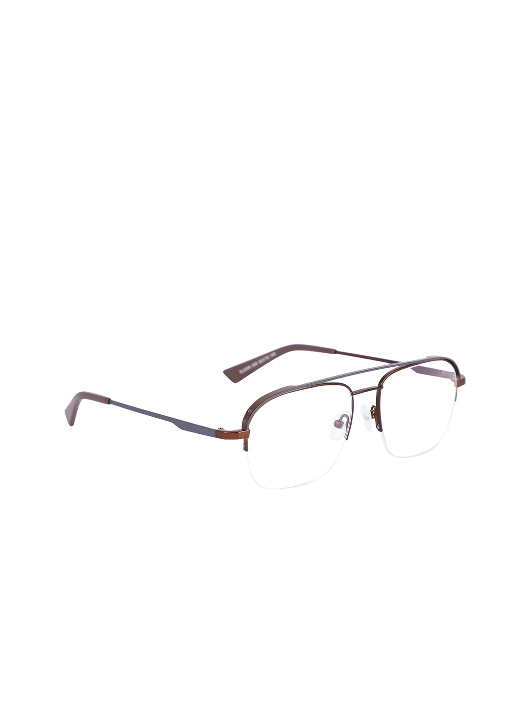 

MARC LOUIS Unisex Brown Solid Half Rim Square Frames MLDL5306 006 52