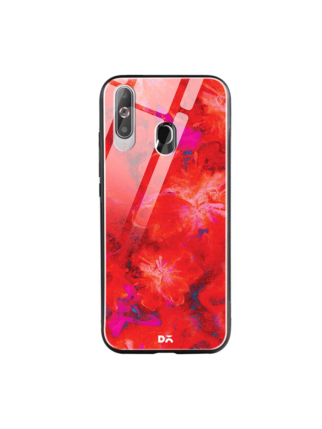 

DailyObjects Red & Pink Large Marble Flowers Samsung Galaxy M40 Glass Mobile Case