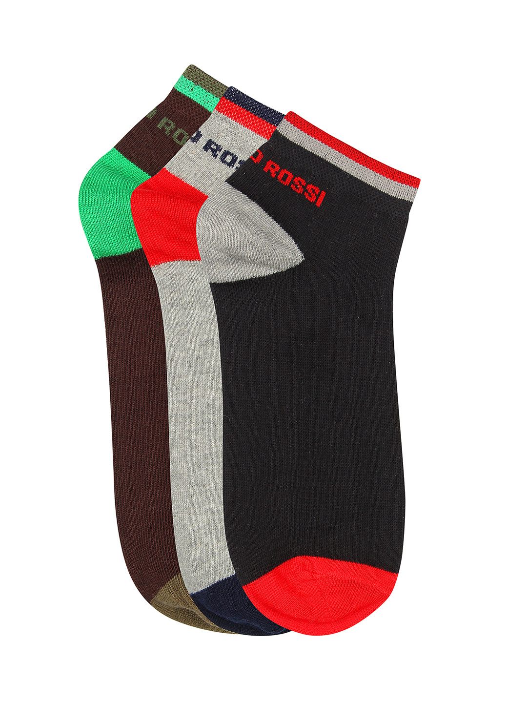 

ROMEO ROSSI Men Pack of 3 Assorted Ankle-Length Socks