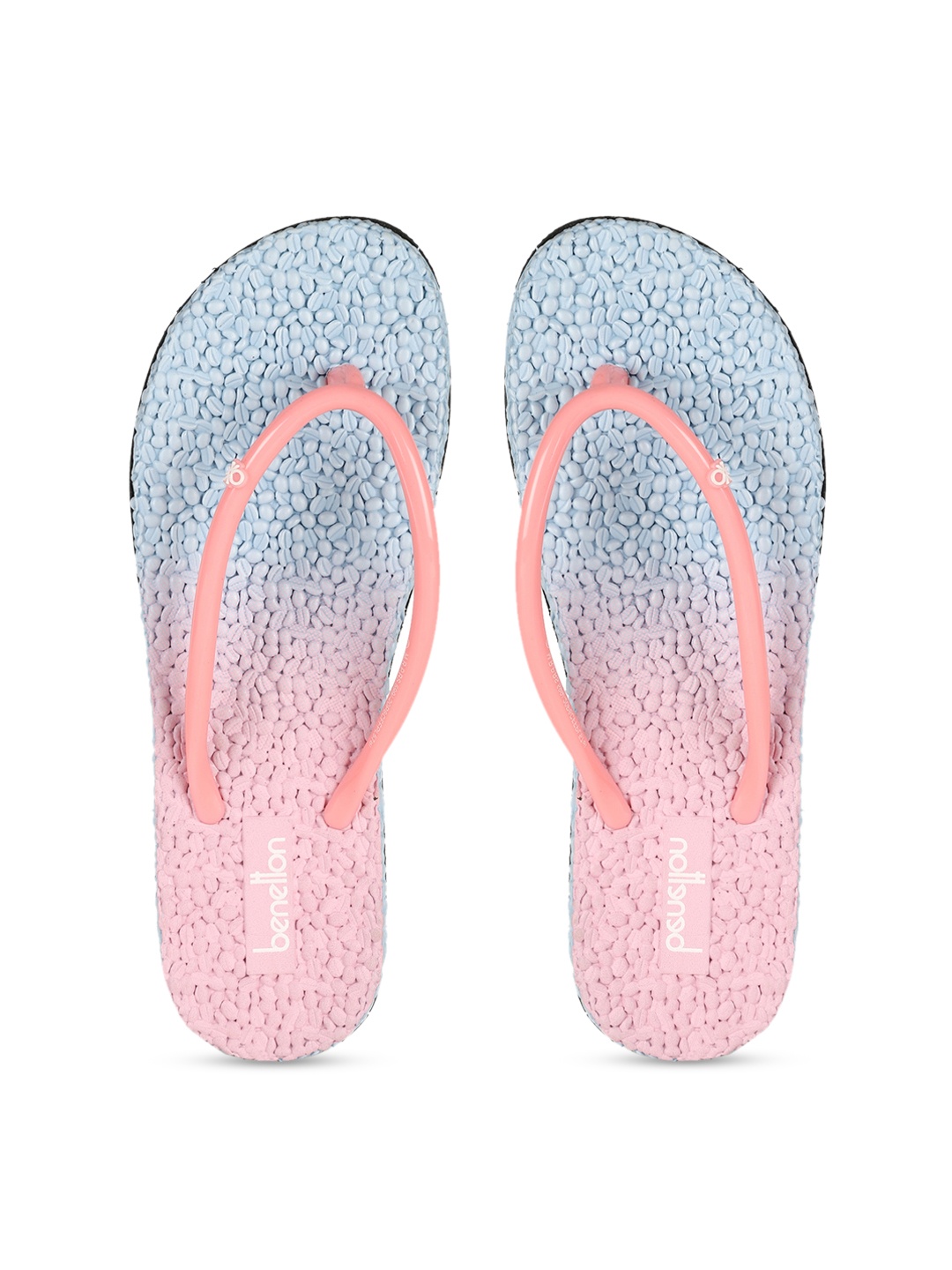

United Colors of Benetton Women Pink & Blue Colourblocked Thong Flip-Flops