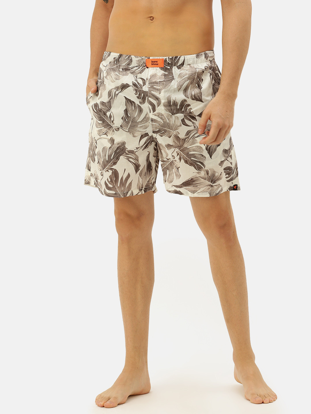

Bareblow Men Brown Printed Pure Cotton Boxers BBBX103S
