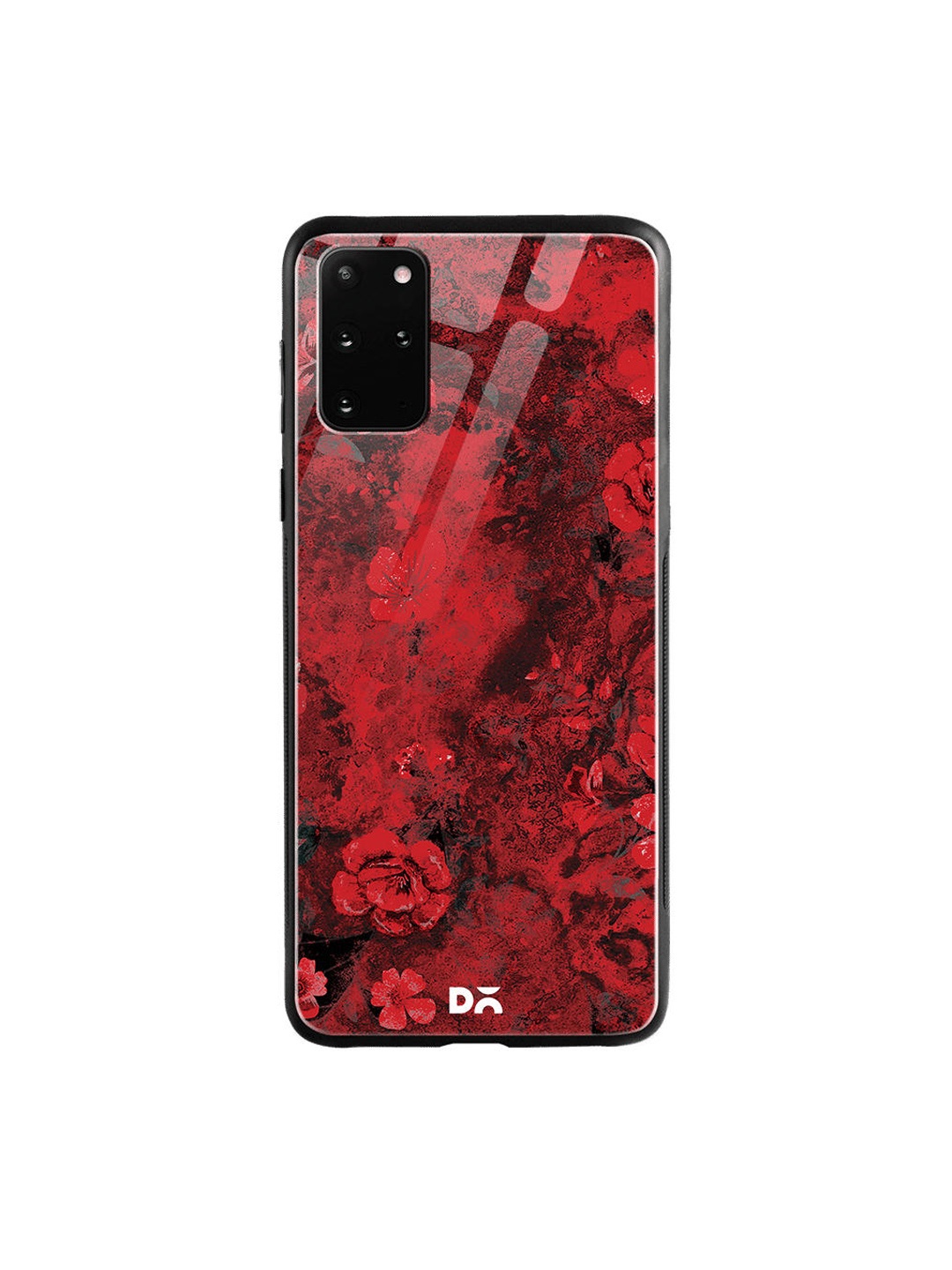

DailyObjects Red & Black Marble Flowers Samsung Galaxy S20 Plus Glass Case