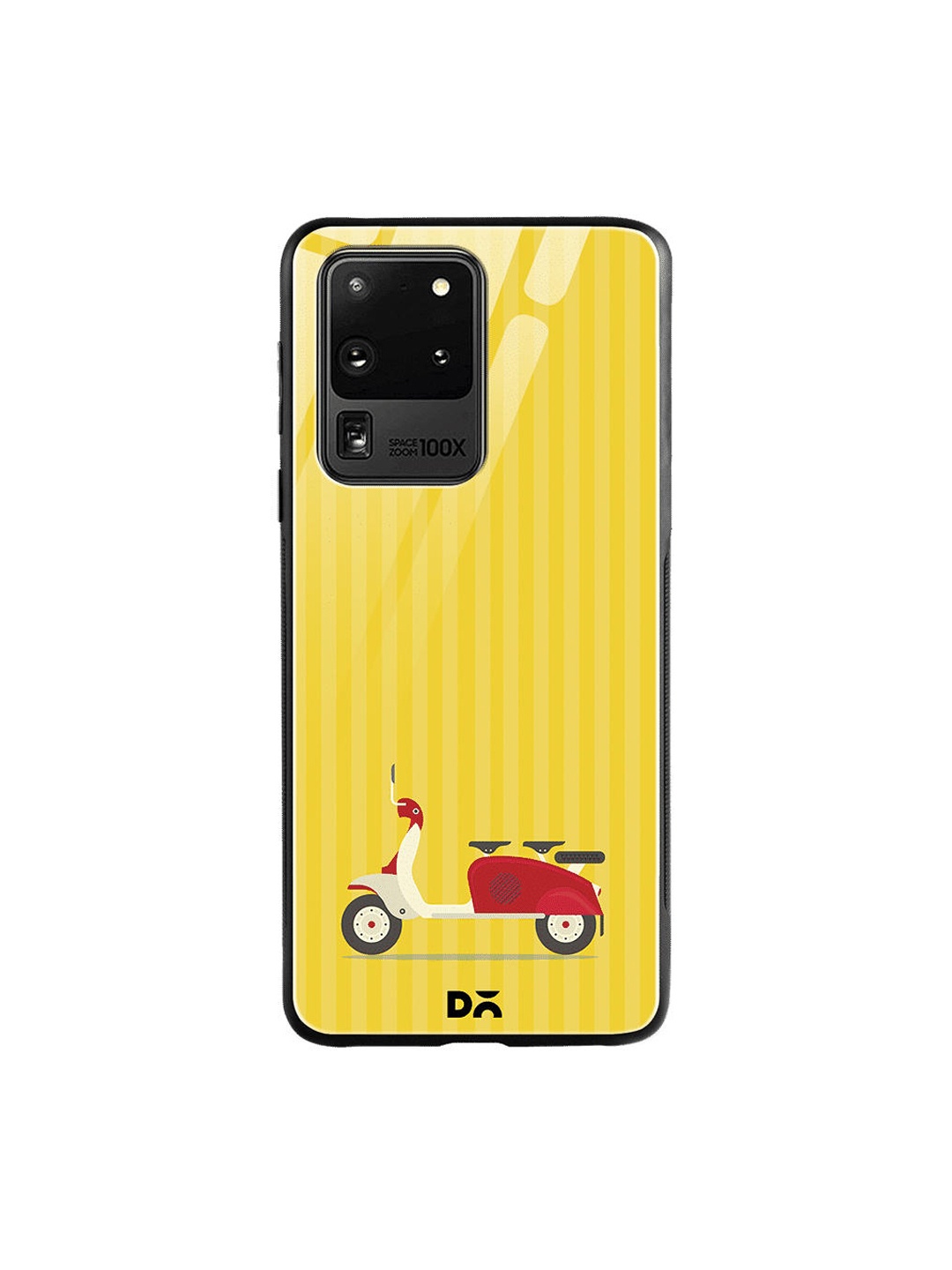 

DailyObjects Yellow & Red 3 To Go Scooter Striped Samsung Galaxy S20 Ultra Glass Case