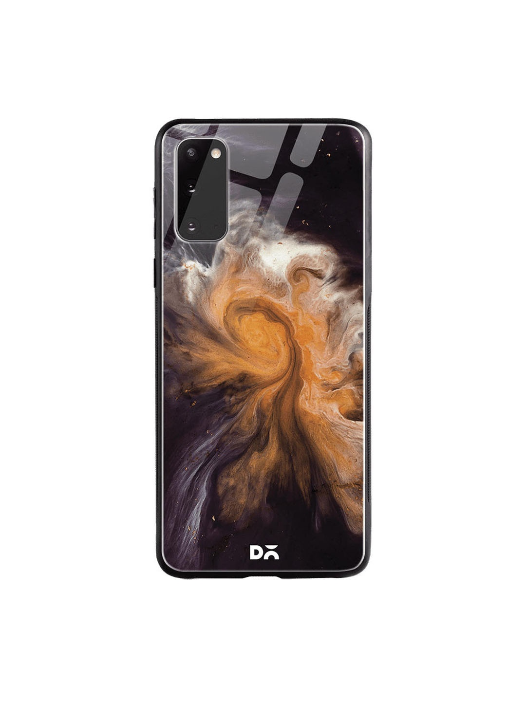 

DailyObjects Black & Orange Marble Galaxy Samsung Galaxy S20 Glass Case