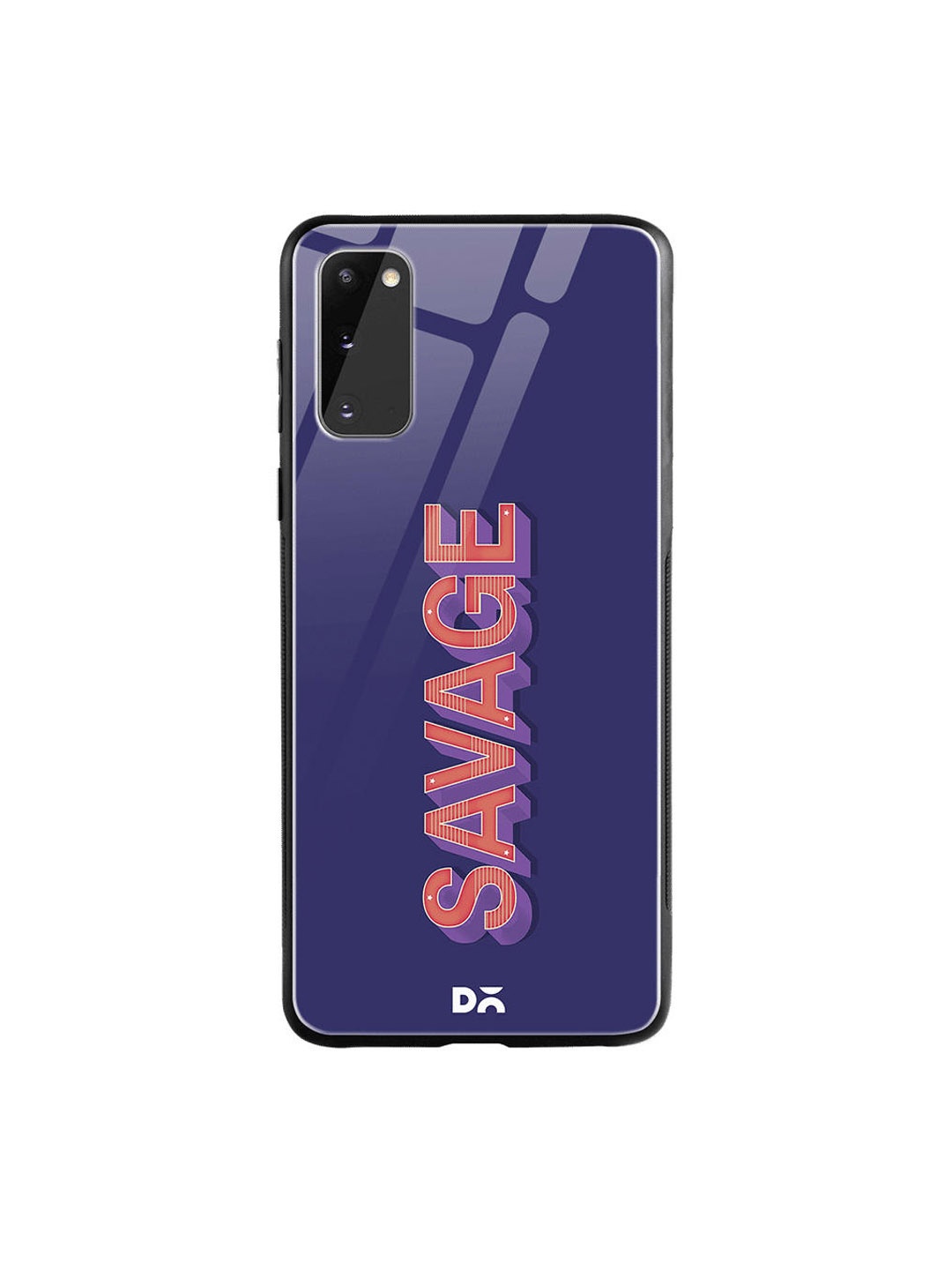 

DailyObjects Navy Blue & Pink Printed Samsung Galaxy S20 Glass Case