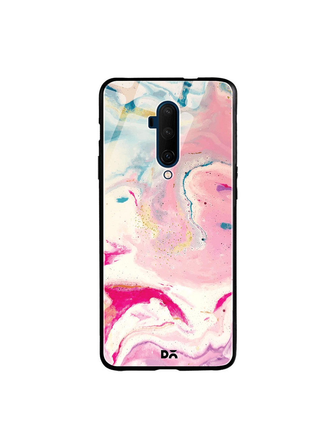 

DailyObjects Pink & Off-White Shades of Marble OnePlus 7T Pro Glass Case