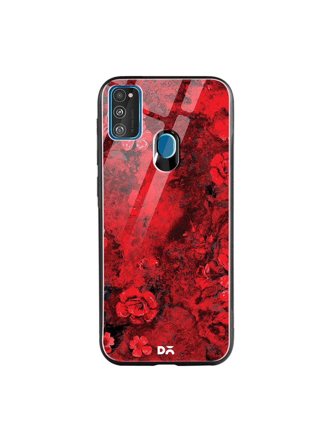 

DailyObjects Red & Black Marble Flowers Samsung Galaxy M30S Glass Case