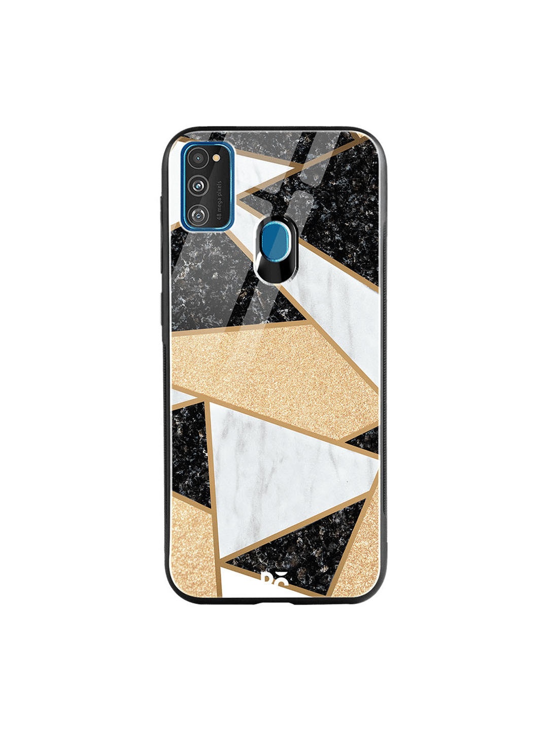 

DailyObjects Grey & Black Marble Quatret Samsung Galaxy M30S Glass Case, Multi
