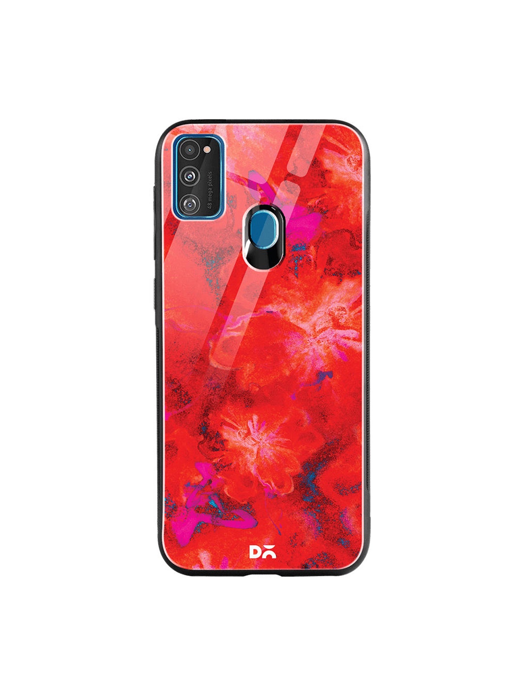 

DailyObjects Red & Fuchsia Pink Large Marble Flowers Samsung Galaxy M30S Glass Mobile Case
