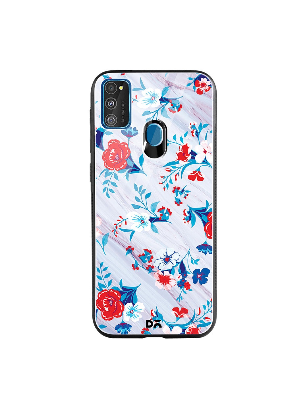 

DailyObjects Grey & Blue Marble Flowers Samsung Galaxy M30S Glass Mobile Case