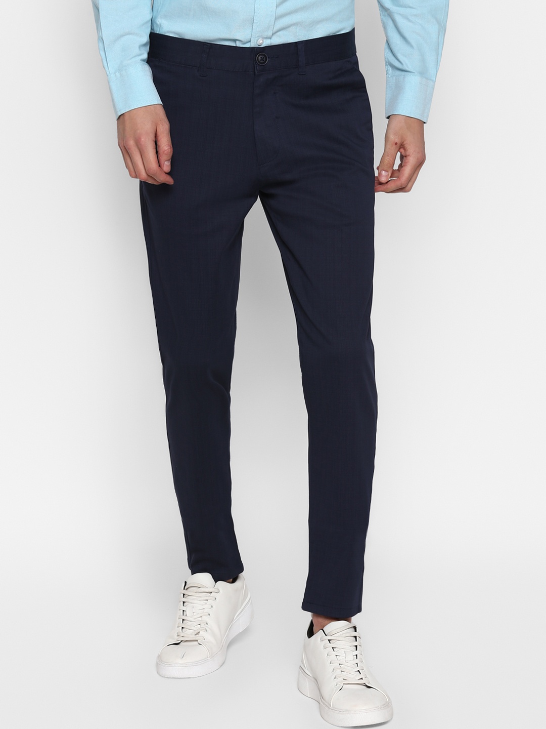 

Red Tape Men Blue Skinny Fit Solid Regular Trousers