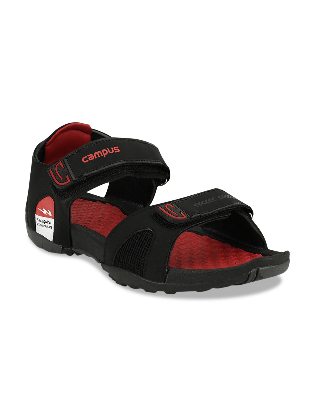 

Campus Men Black Sports Sandals