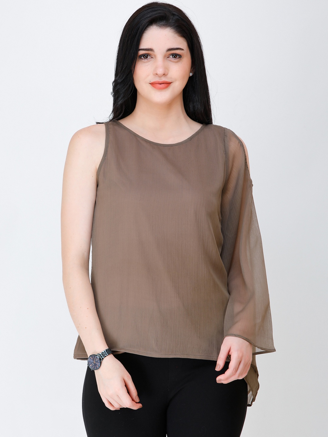 

SCORPIUS Women Beige Solid Top