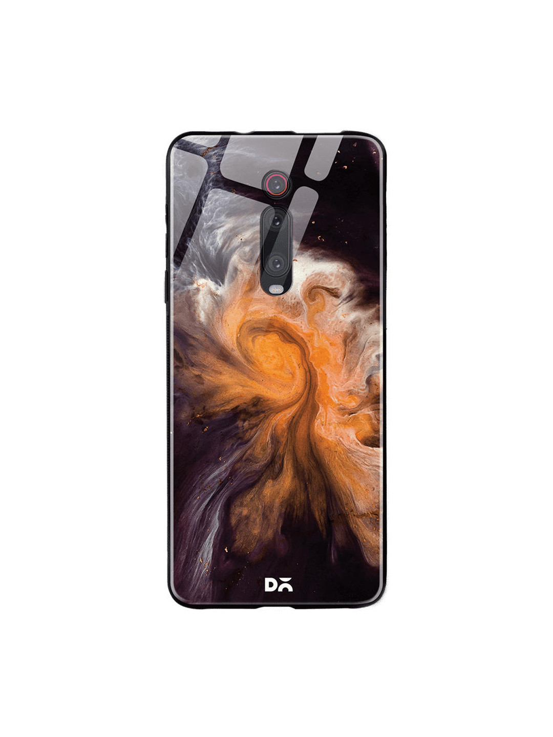 

DailyObjects Black & Orange Marble Galaxy Xiaomi Redmi K20 Glass Case