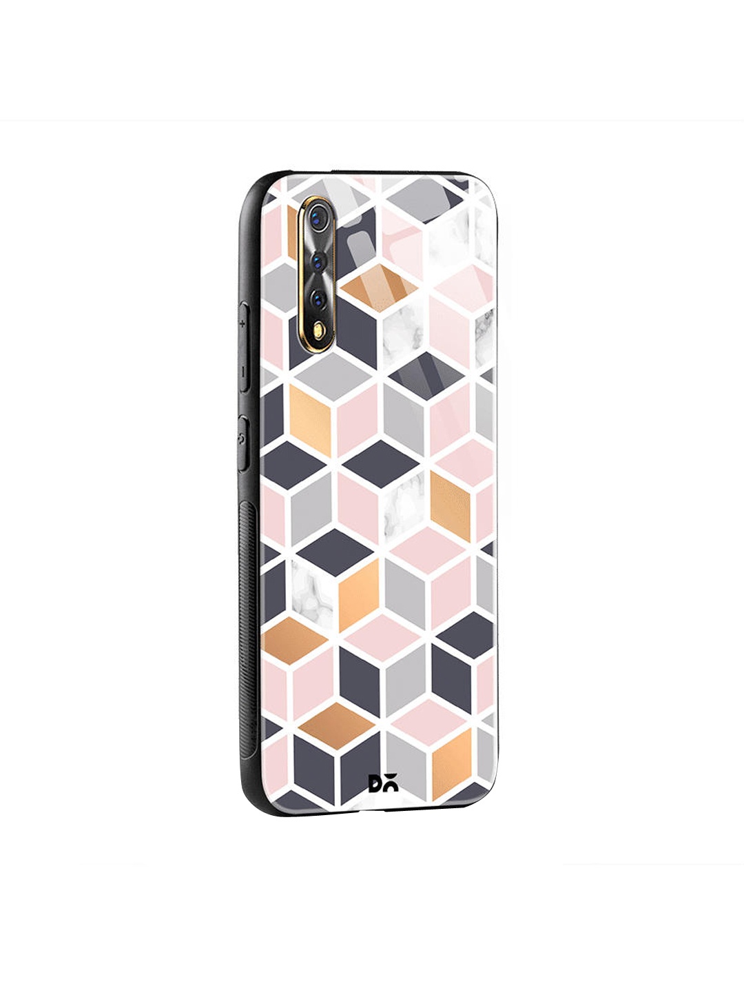 

DailyObjects Pink & Grey Marble Design 49 Vivo S1 Glass Case
