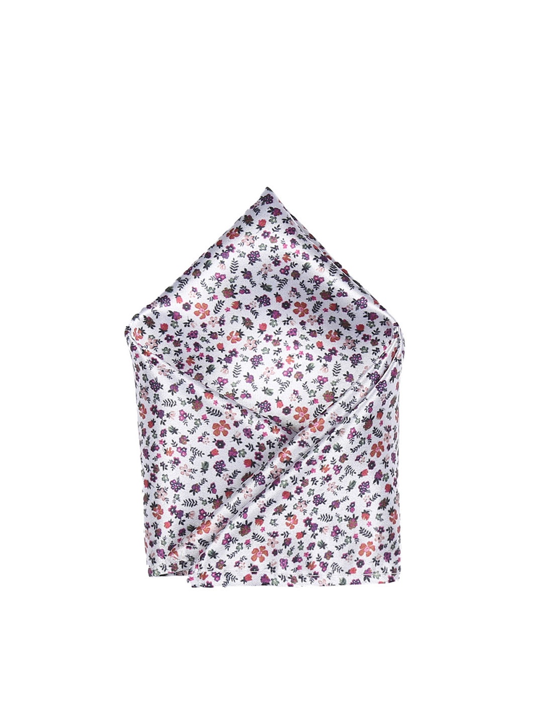 

Blacksmith Men White & Purple Floral Print Pocket Square