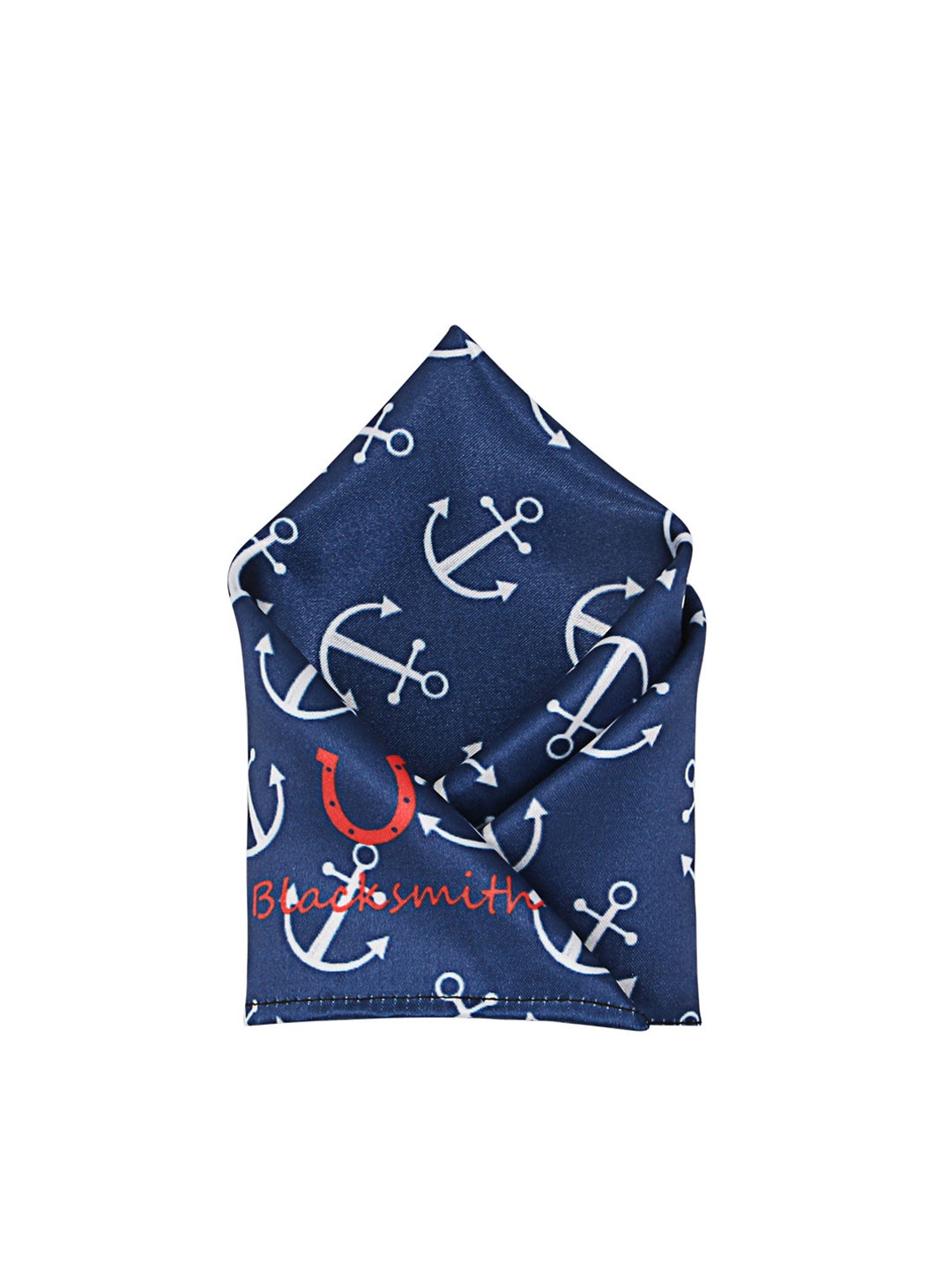 

Blacksmith Men Navy Blue & White Printed Pocket Square