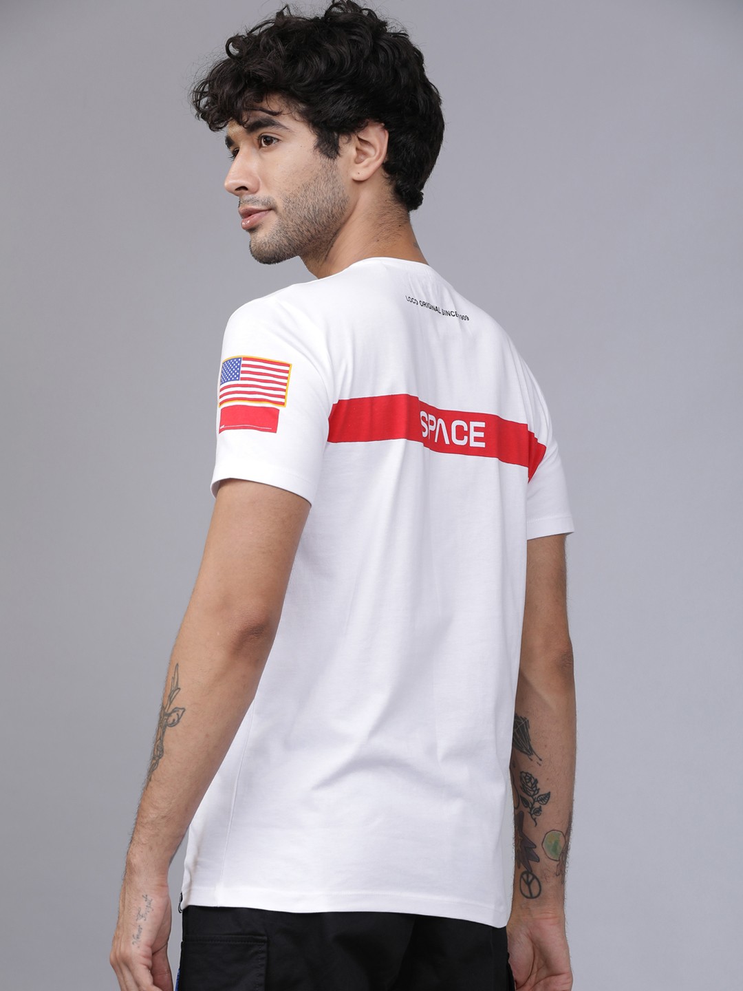 

LOCOMOTIVE Men White Printed Round Neck T-shirt