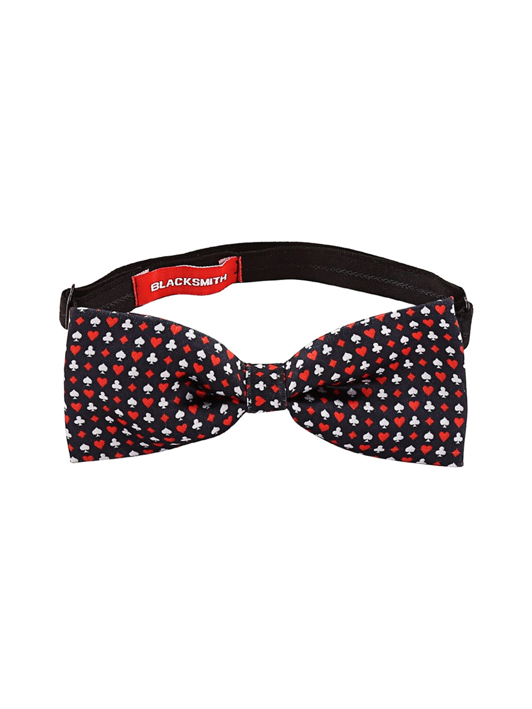 

Blacksmith Red & Black Printed Bow Satin Tie