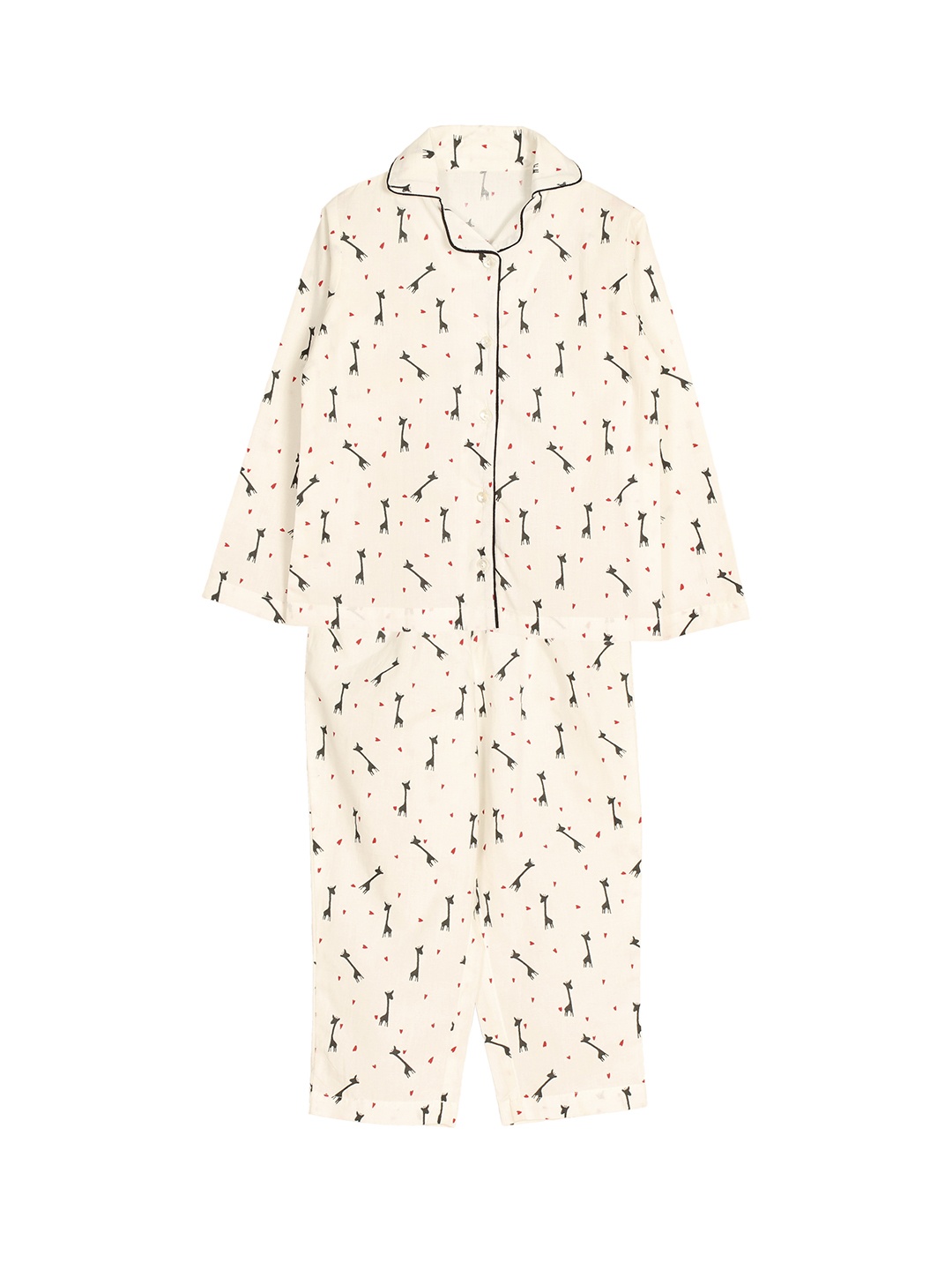 

My Little Lambs Boys Beige Printed Night suit