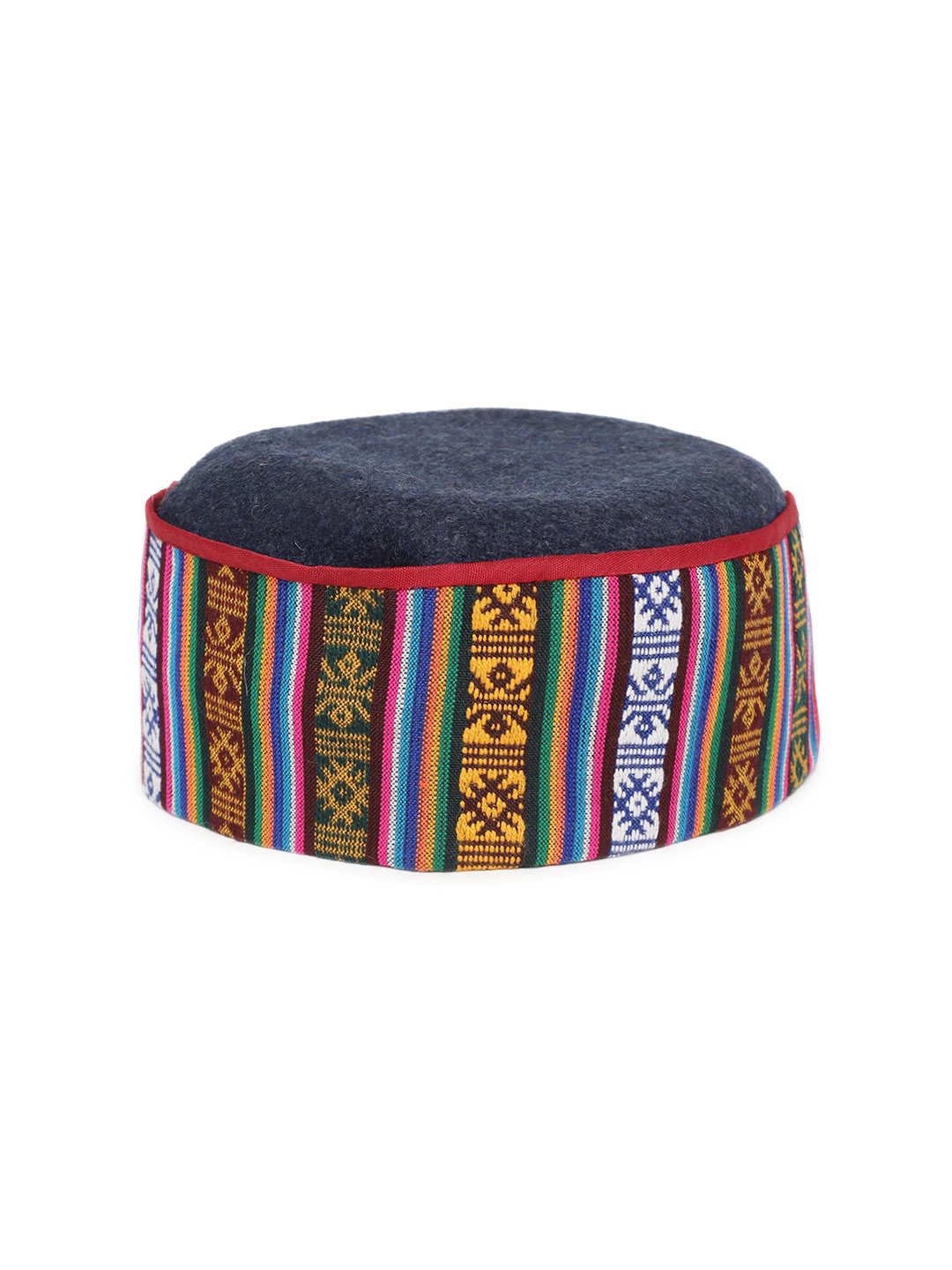 

Vastraa Fusion Unisex Multicoloured Embroidered Woollen Himachali Kullu Cap, Multi