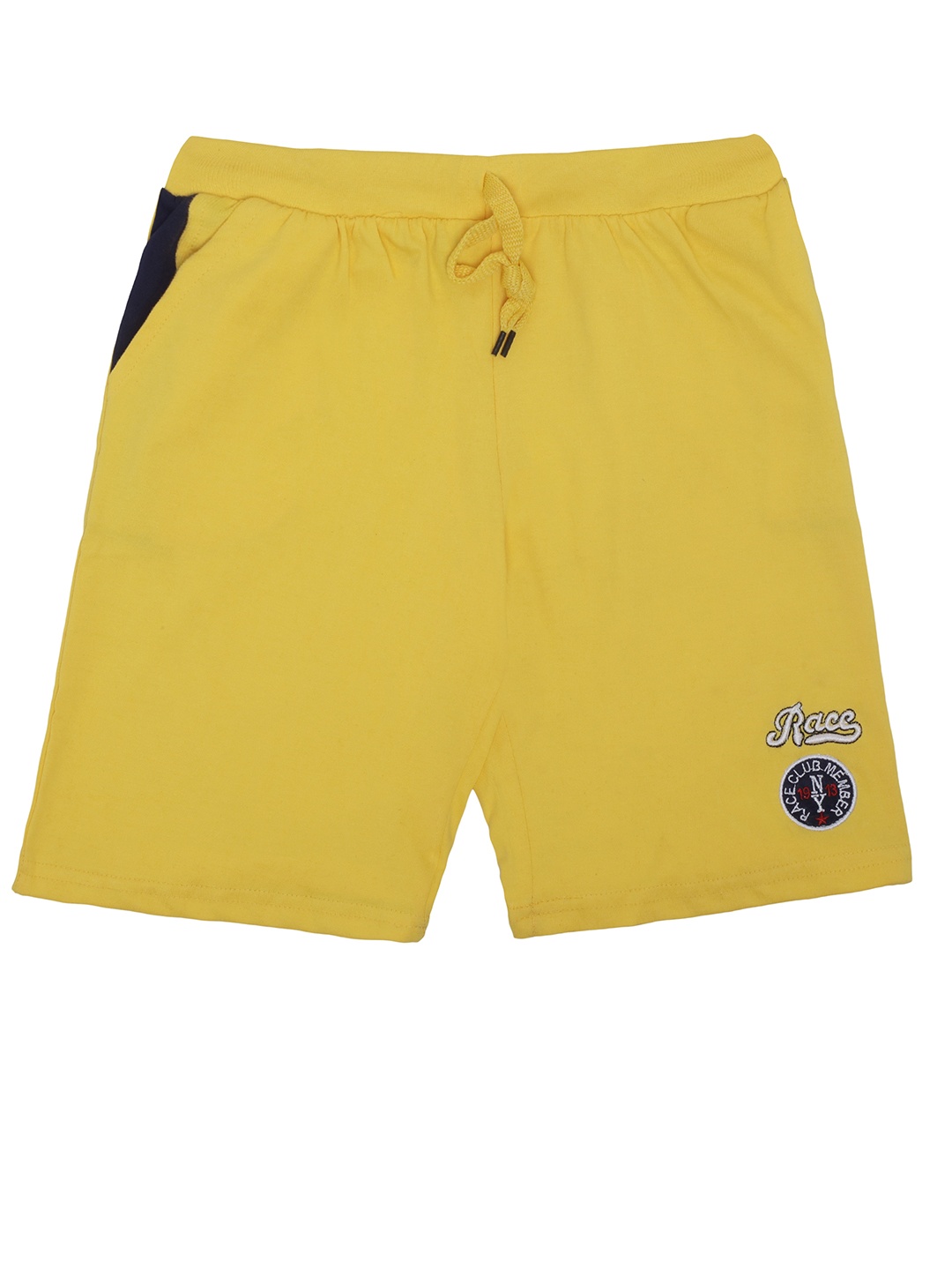 

TINY HUG Boys Yellow Solid Regular Fit Shorts