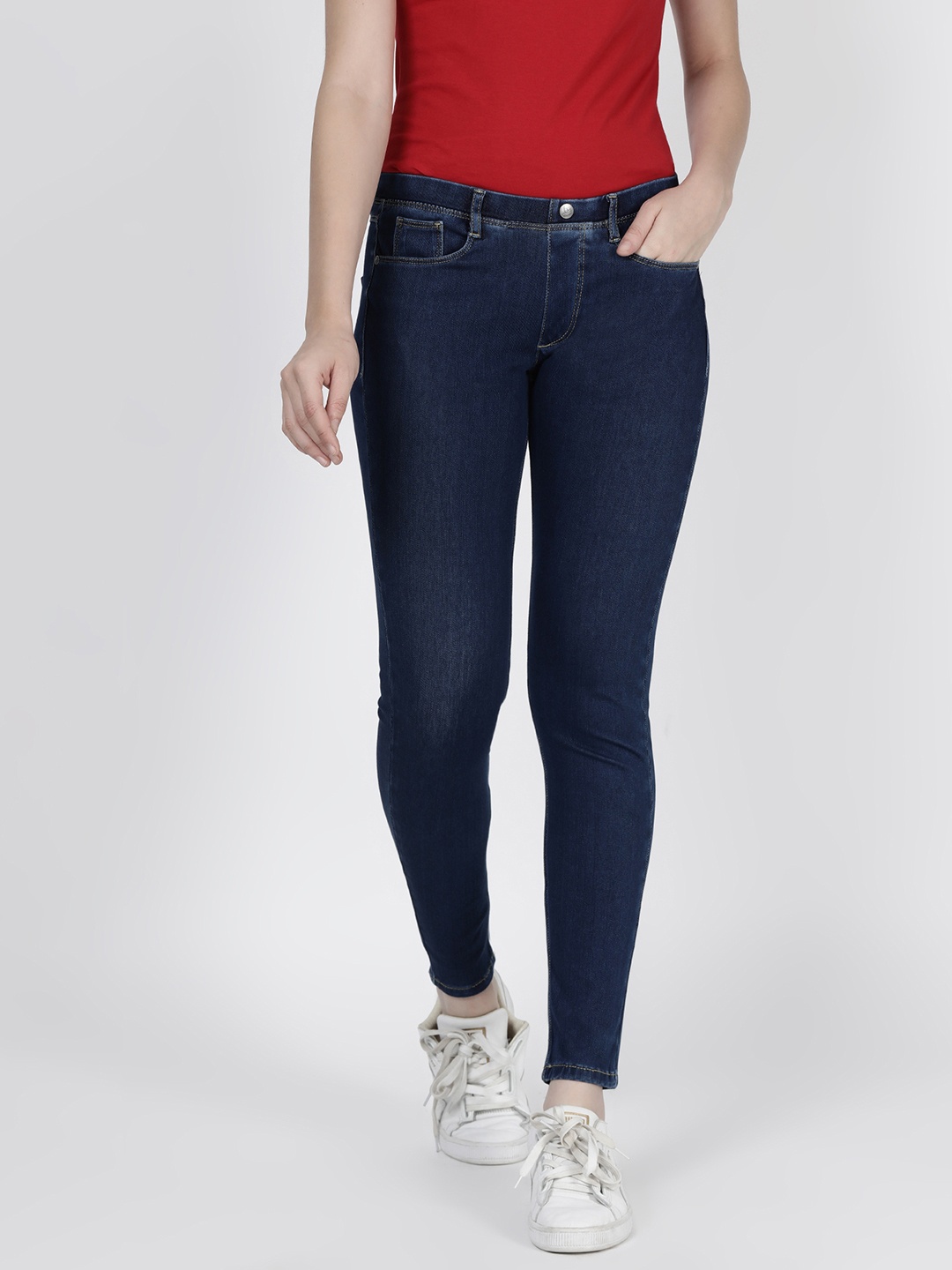 

TWIN BIRDS Women Navy Blue Solid Kansas Denim Jeggings