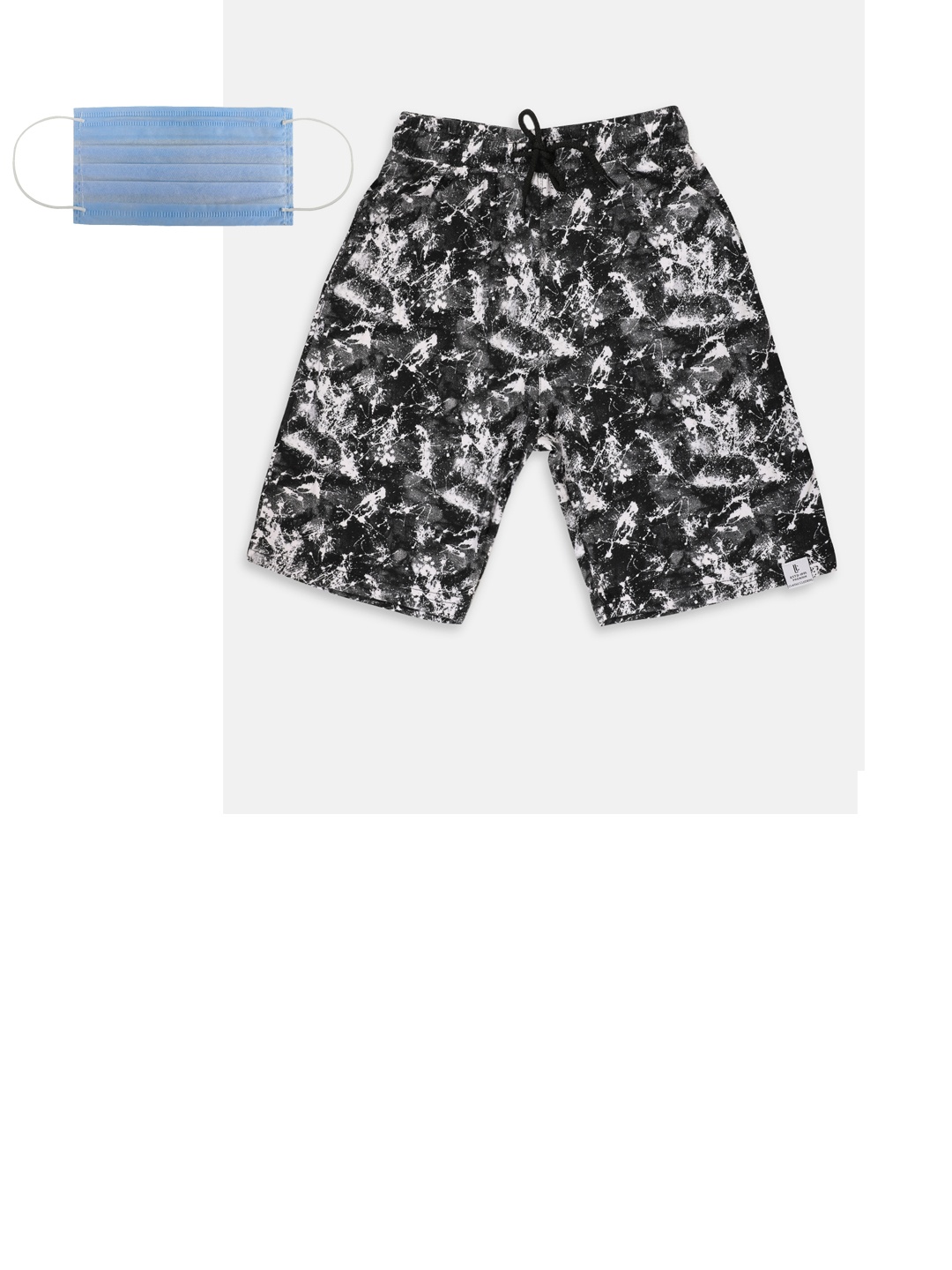 

Lil Tomatoes Boys Black Printed Regular Shorts