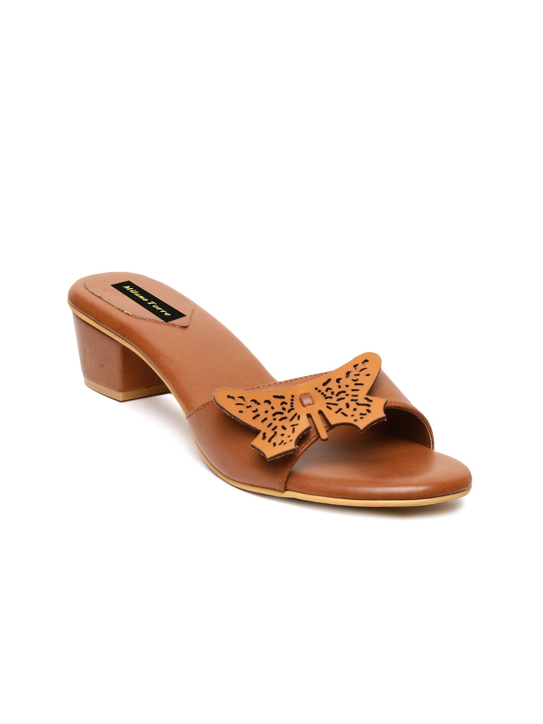 

Milano Torre Women Tan Brown Solid Heels With Bow
