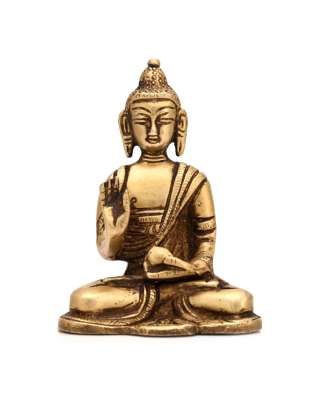 

CraftVatika Gold-Toned Blessing Buddha With Sacred Kalash Showpiece