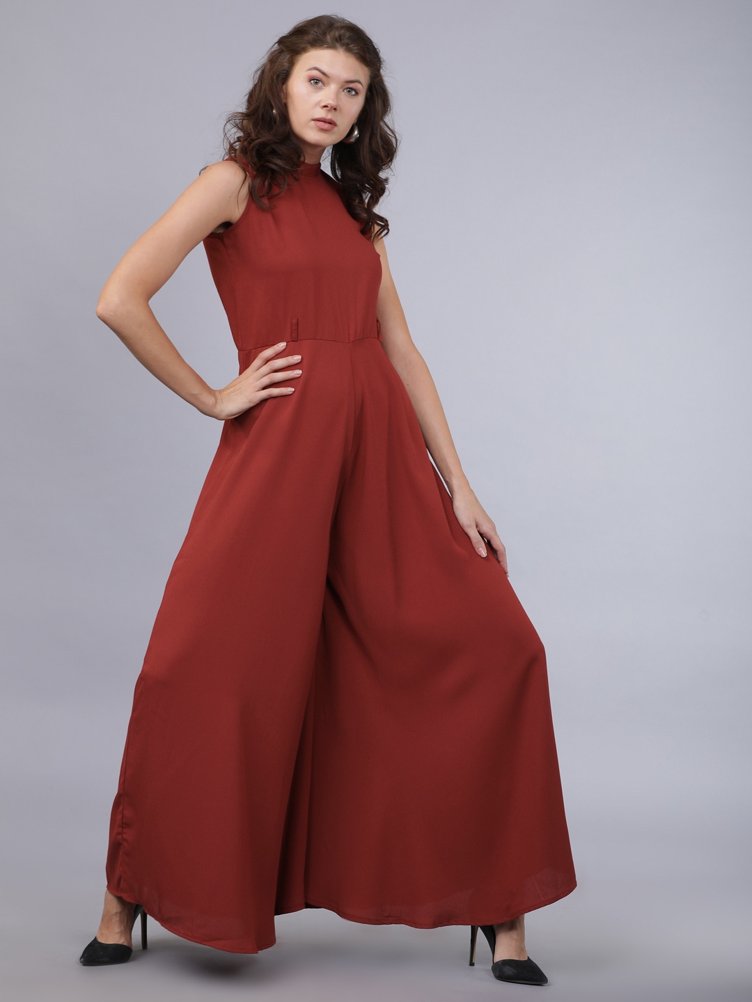 

Tokyo Talkies Women Brown Solid Basic Jumpsuit
