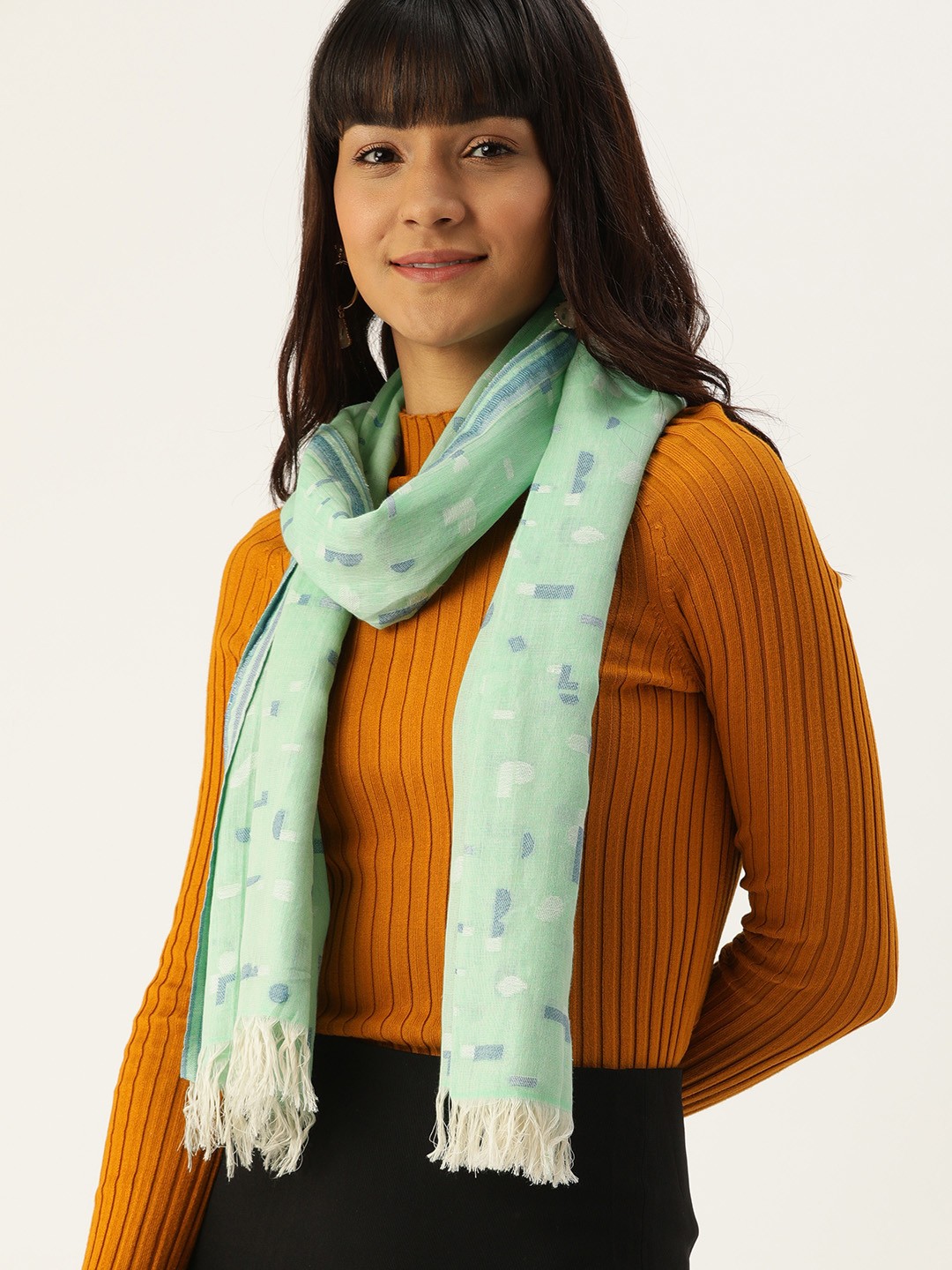 

DressBerry Women Sea Green & Blue Printed Scarf
