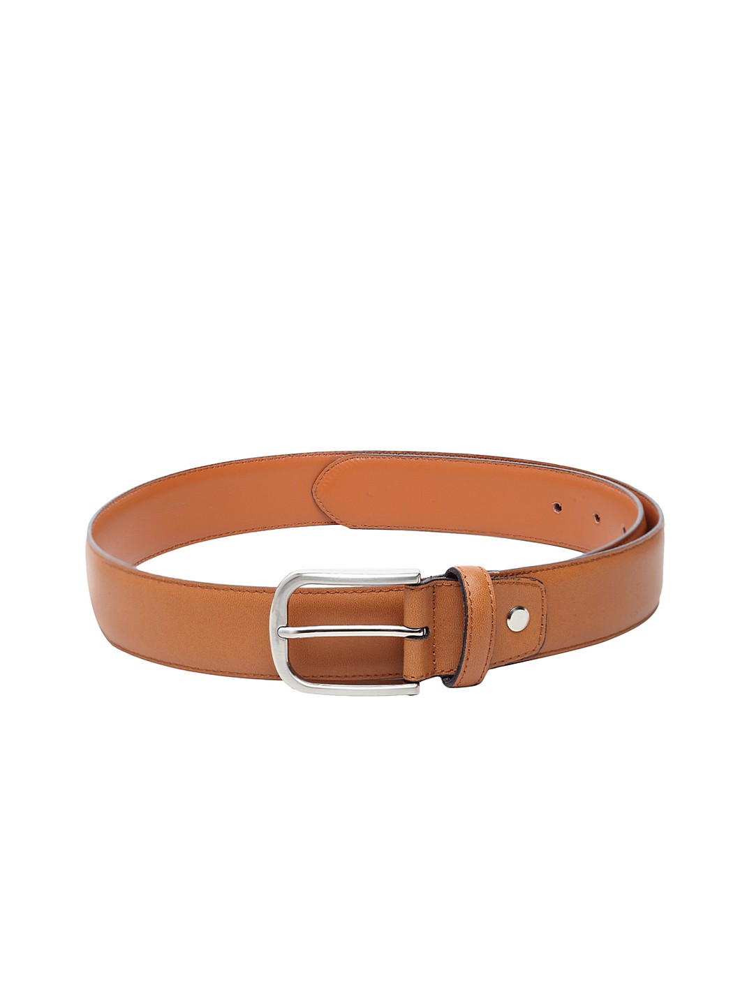 

Carlton London Men Tan Brown Solid Leather Belt
