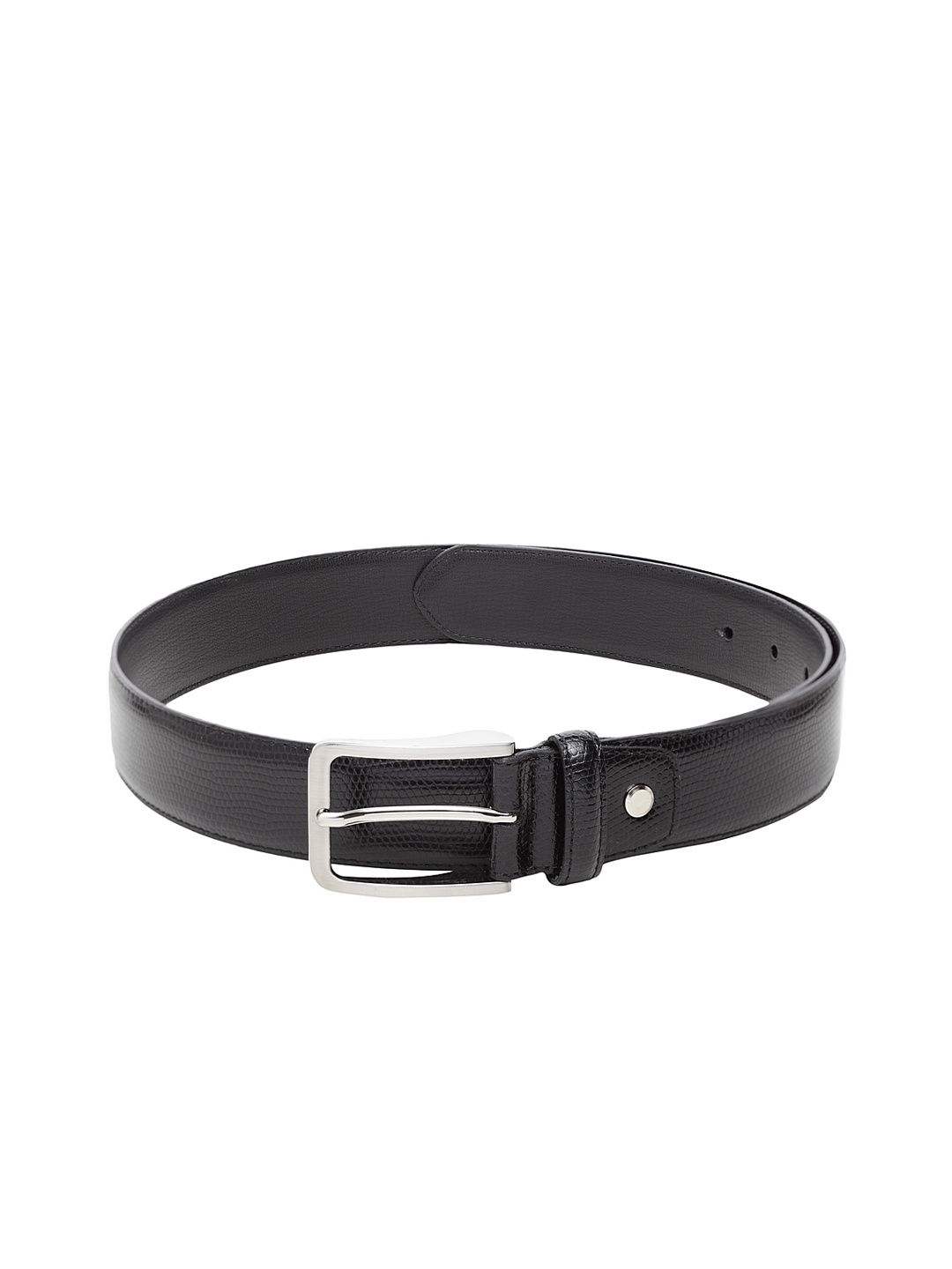 

Carlton London Men Black Solid Leather Belt