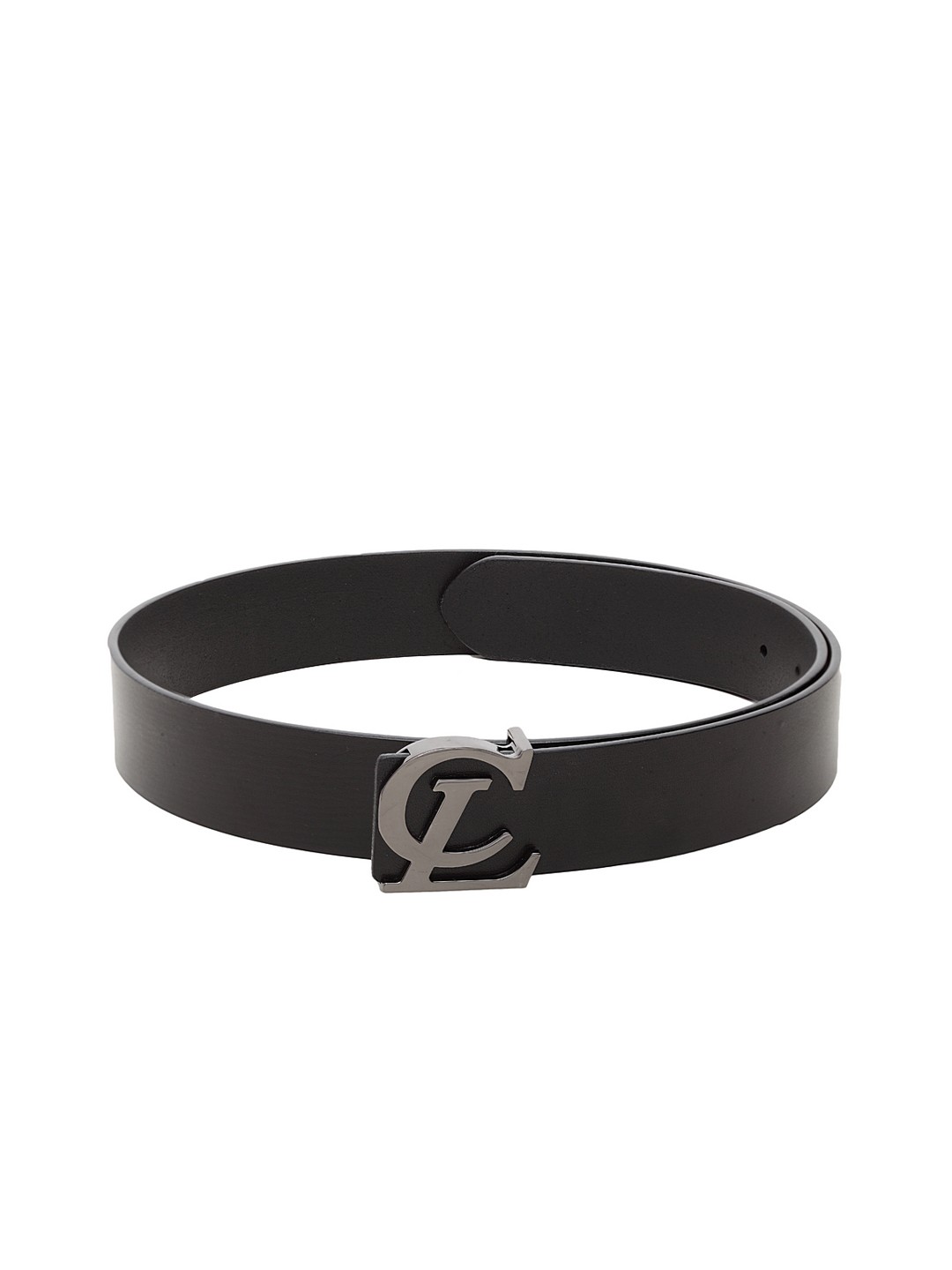 

Carlton London Men Black Solid Leather Belt