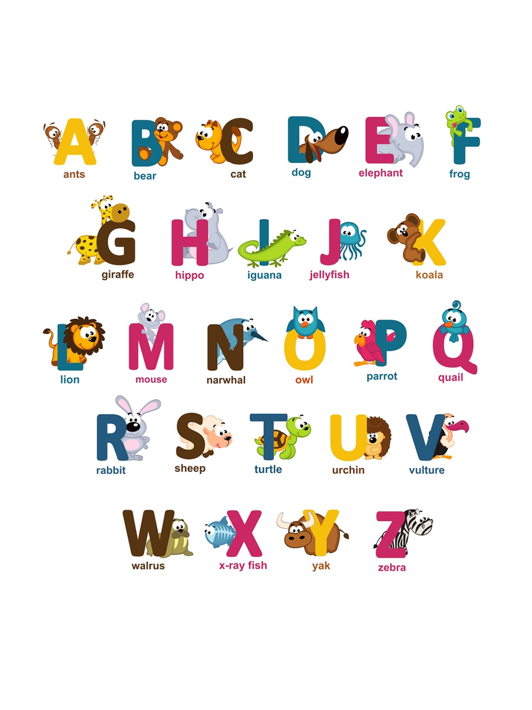 

rawpockets Multicolored Alphabet Letters Wall Stickers, Multi