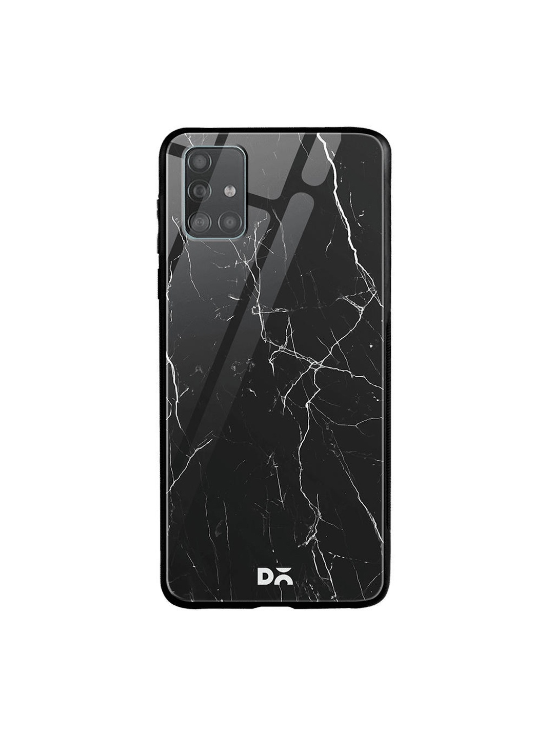 

DailyObjects Black Marble Samsung Galaxy A71 Glass Case, Multi