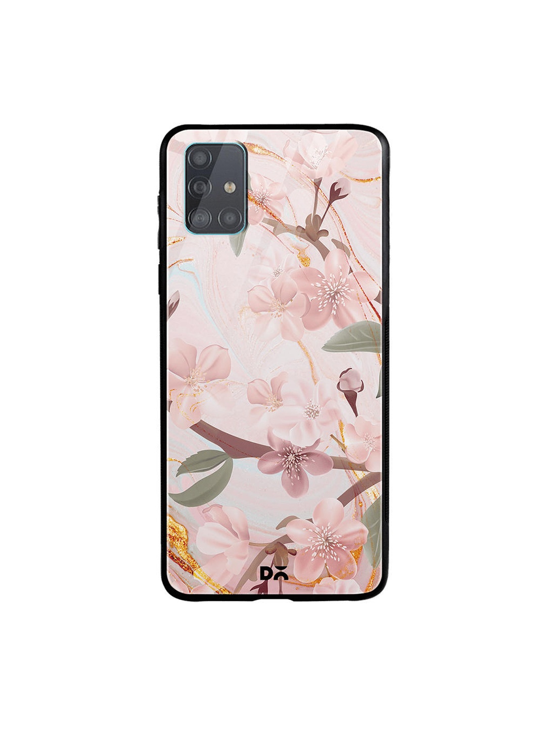 

DailyObjects Pink & Green Marble Flowers Samsung Galaxy A51 Glass Case