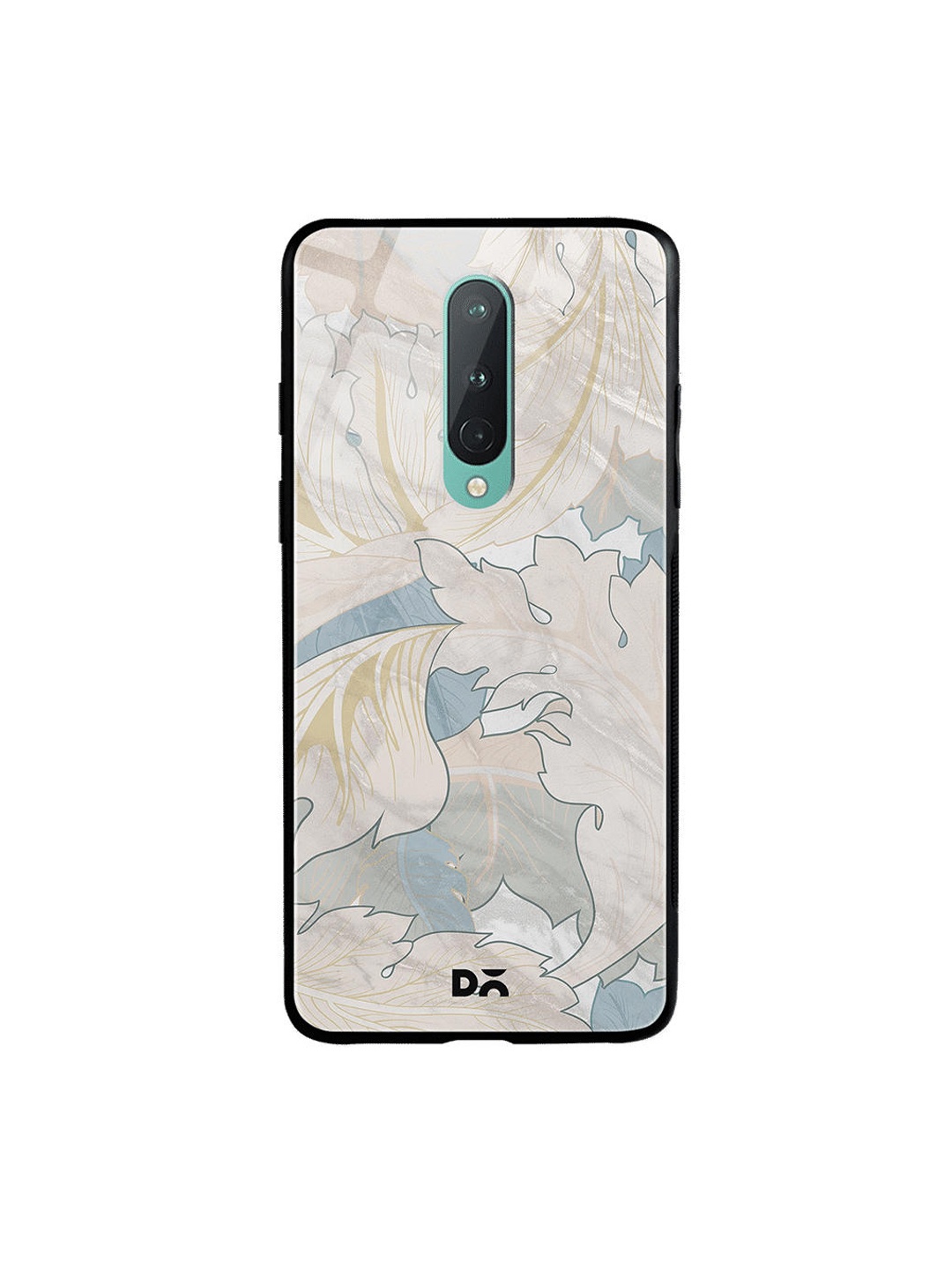 

DailyObjects Grey & Blue Marble Leaves OnePlus 8 Glass Case