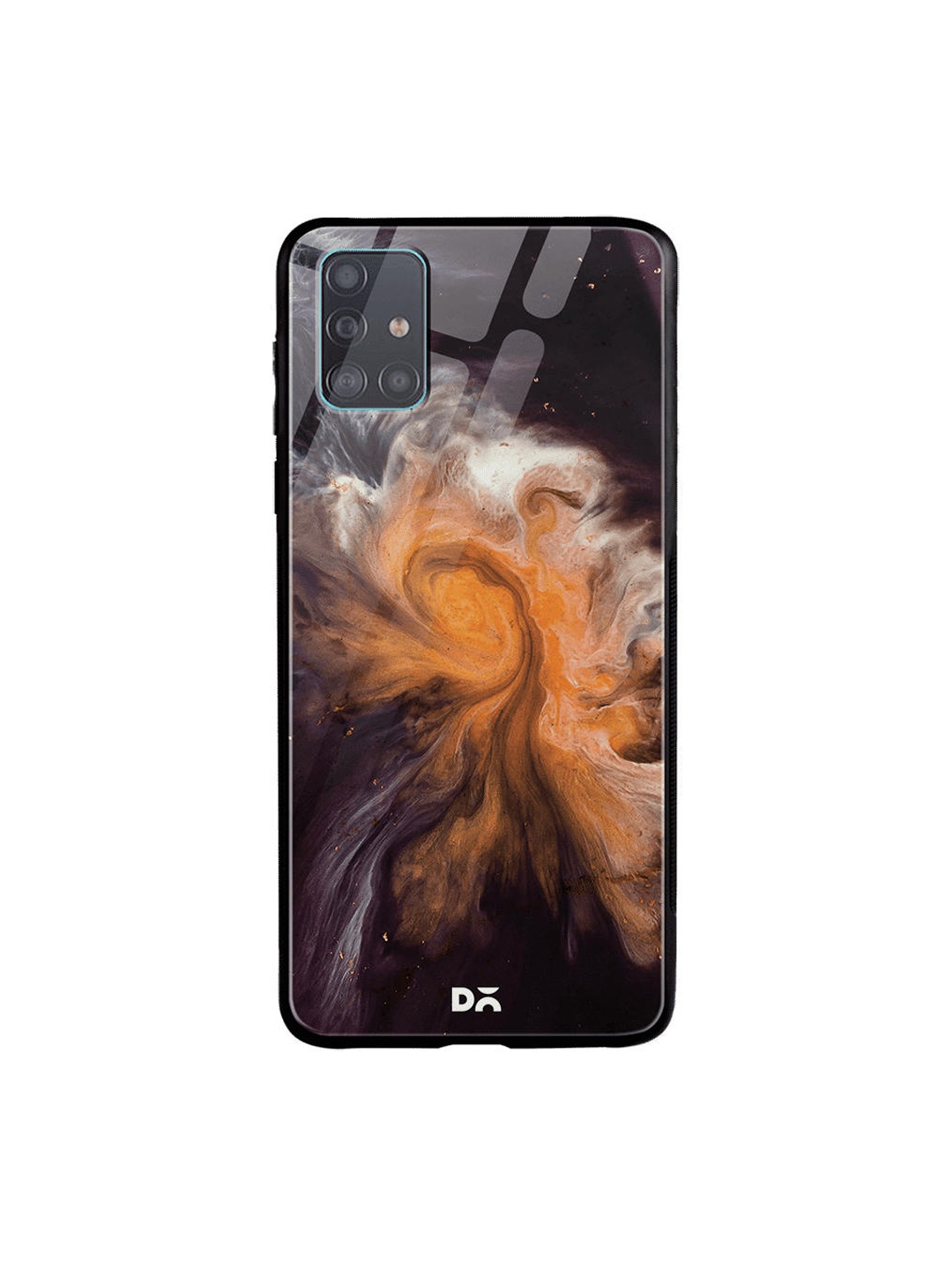 

DailyObjects Black & Orange Marble Galaxy Samsung Galaxy A51 Glass Case