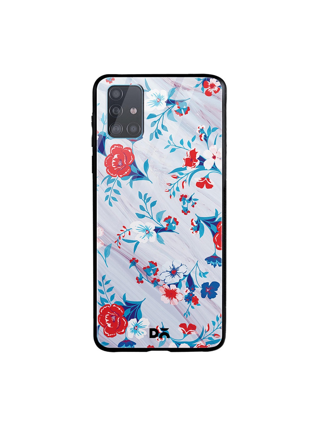 

DailyObjects Grey & Blue Marble Flowers Samsung Galaxy A71 Glass Case